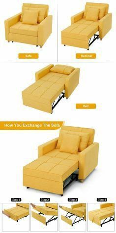 Sofa Come Bed, Sofa Cama Individual, Sofa Bed For Small Spaces, Adjustable Sofa, Sleeper Chair Bed, Space Saving Furniture Bedroom, Unique Sofa, Convertible Chair, Futon Chair