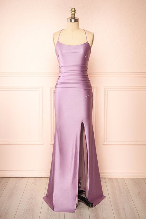 Lavender Elegant Dresses, Silk Grad Dresses, Lavender Dress Formal Classy, Pruple Dress, Light Purple Dress Long, Tight Silk Dress, Light Purple Long Dress, Dinner Dance Dresses, Birthday Long Dress