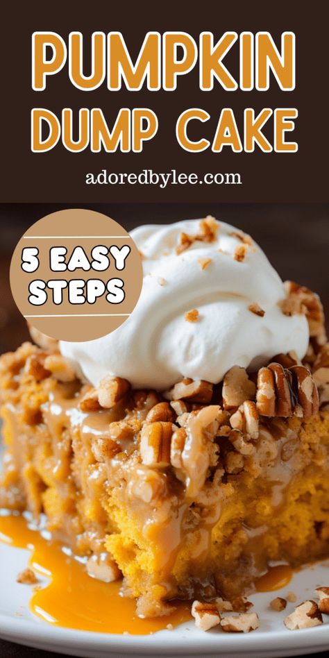 Easy Pumpkin Dump Cake Recipe, Easy Dump Cake Recipes, Thanksgiving Soup, Easy Pumpkin Dump Cake, Pumpkin Cake Mix, Pumpkin Dump Cake Recipe, Easy Dump Cake Recipe, Pumpkin Dump, Spiced Cake