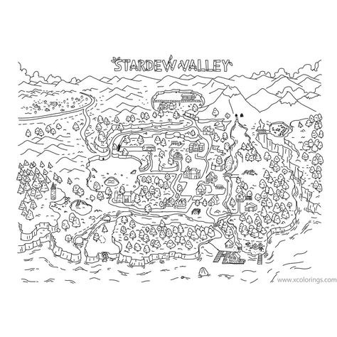 Stardew Valley Map Coloring Pages by Squirrelknight. Stardew Valley Coloring Pages, Stardew Valley Map, Map Coloring Pages, Baby Coloring Pages, Unicorn Colors, Unicorn Coloring Pages, Baby Colors, Stardew Valley, Free Coloring Pages