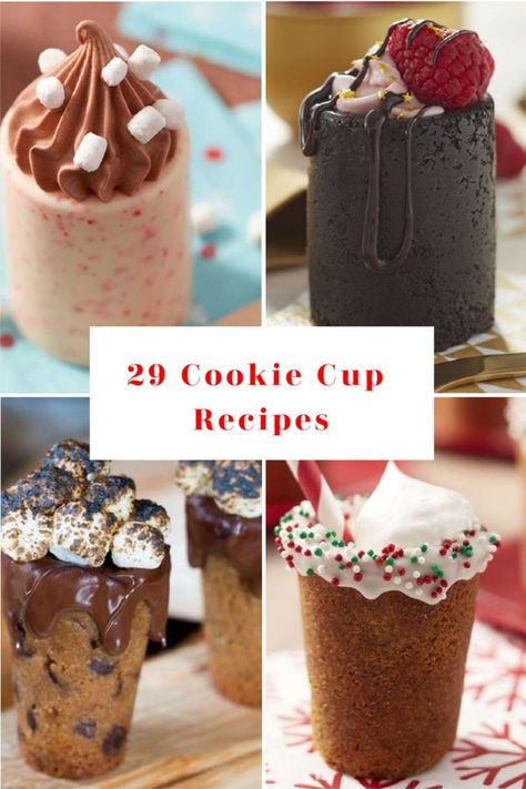 Cookie Cup Recipes, Cookie Shot Glasses, Shot Glass Desserts Recipes, Cookie Shot Glass, Edible Shot Glasses, Cookie Shot, Cup Recipes, Shot Glass Desserts, Chocolate Chip Cookie Cups