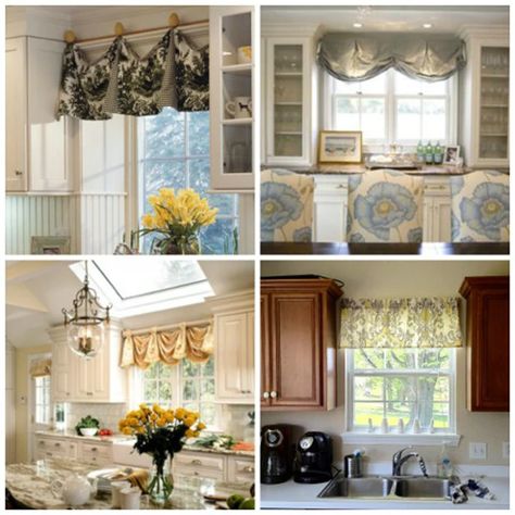 Small Kitchen Window Treatments Small Kitchen Window Treatments, Kitchen Window Treatments Modern, Kitchen Bay Window Treatments, Small Window Treatments, Small Kitchen Window, Curtains For Windows, White Kitchen Curtains, Kitchen Window Coverings, Bay Window Treatments