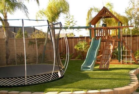 85+ Amazing SMALL BACKYARD PLAYGROUND LANDSCAPING IDEAS #backyard #playground #playgroundideasforkids Playground Landscaping, Kids Backyard Playground, Backyard Ideas For Small Yards, Backyard Trampoline, Playground Set, Outdoor Play Areas, Diy Playground, Playground Design, Backyard Playground