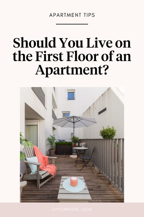 Living on an apartment's first floor has several advantages that may surprise you. If you're considering an apartment, make sure to explore all your options and weigh the pros and cons – living on the first floor might be just right for you! Click the link to our article and explore all your options today. Ground Floor Patio Apartment, First Floor Apartment Privacy, First Floor Apartment Patio Privacy, First Floor Apartment, Apartment Lifestyle, First Apartment Tips, Ground Floor Apartment, Apartment Tips, Apartment Checklist