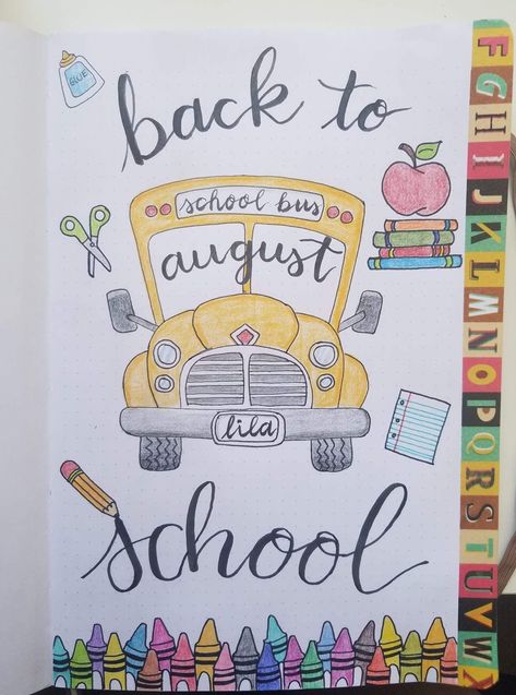 HELLO SEPTEMBRE Bullet Journal Illustration September # Back To School Bullet Journal, September Cover Page, August Bullet Journal Cover, Bullet Journal August, Bullet Journal September, September Themes, March Bullet Journal, Galaxy Slime, Bullet Journal Monthly Spread