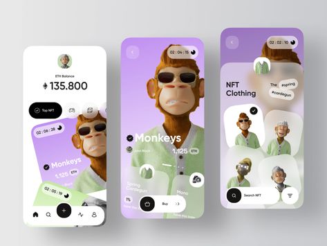 APE - NFT Marketplace Mobile App by RD UX/UI for RonDesignLab on Dribbble 3d App Design, Lifestyle App, Ape Nft, Mobile Mockup, Mobile App Design Inspiration, Mobile Web Design, City Cartoon, Nft Marketplace, App Design Inspiration