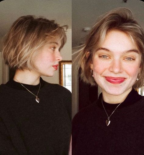 Strawberry Blonde Choppy Bob, Soft Jawline Short Hair, Tavi Gevinson Hair, Short Bob Thinning Hair, Short Bob Hairstyles No Bangs, Cute Chin Length Haircut, French Bob Haircut 2023, Short Effortless Haircuts, Straight Short Bob With Curtain Bangs