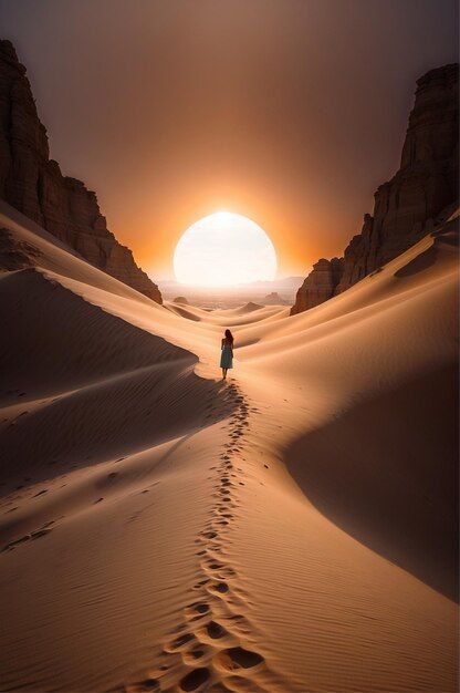 Photo an goddess silhouette with desert ... | Premium Photo #Freepik #photo Desert Goddess Aesthetic, Goddess Branding, Goddess Silhouette, Desert Goddess, Desert Dunes, Goddess Aesthetic, Desert Photography, Silhouette Tattoos, Desert Vibes