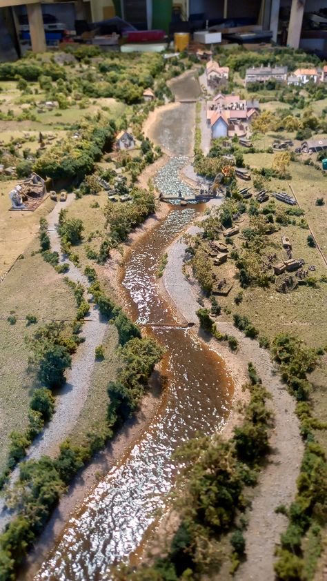 River Diorama, River Model, Wargames Terrain, Wargaming Table, Model Village, Scale Model Building, Game Terrain, Tabletop Rpg Maps, Landscape Model