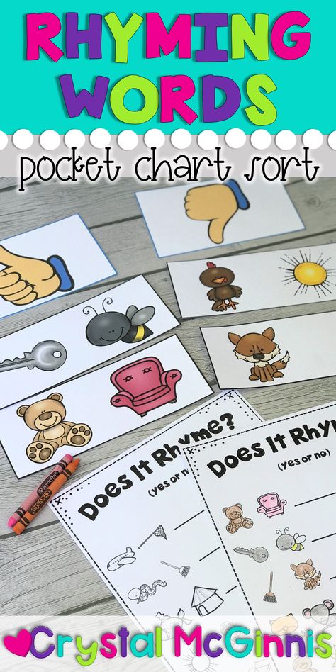 Rhyming Words Anchor Chart Kindergarten, Rhyming Words Activities First Grade, Rhyming Game Kindergarten, Rhyme Recognition Activities, Rhyming Bulletin Board Ideas, Rhyming Anchor Chart Kindergarten, Rhyming Games 1st Grade, Beginning Of The Year Literacy Centers Kindergarten, Rhyme Activities Kindergarten