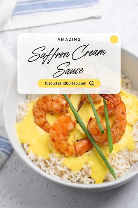 Saffron Cream Sauce is simply made with ordinary base ingredients. What makes it special is that distinctive saffron flavor and gorgeous yellow color. Saffron Sauce Recipes, Saffron Cream Sauce, Saffron Cream, Poblano Sauce, Smoked Vegetables, Irish Beef Stew, Cream Sauce Recipe, Fall Meal, Specialty Food Store