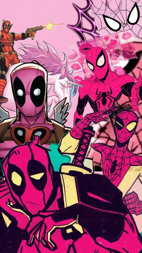 #spiderman #deadpool #pink #love ❣️❣️❣️❣️❣️❣️❣️❣️ Phone Pink Aesthetic, Pink Deadpool, Spiderman Deadpool, Deadpool Wallpaper, Wallpapers For Phone, Cellphone Wallpaper, Pink Love, Pink Aesthetic, Deadpool