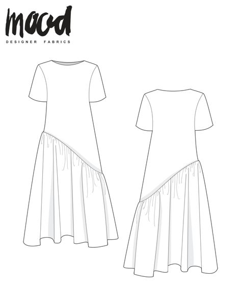 The Dill Dress - Free Sewing Pattern - Mood Sewciety Skirt Sewing Pattern Free, Mood Patterns, Craft Office, Sewing Patterns Skirt, Mood Sewciety, Mood Designer Fabrics, Plus Size Sewing Patterns, Plus Size Sewing, Pattern Hack