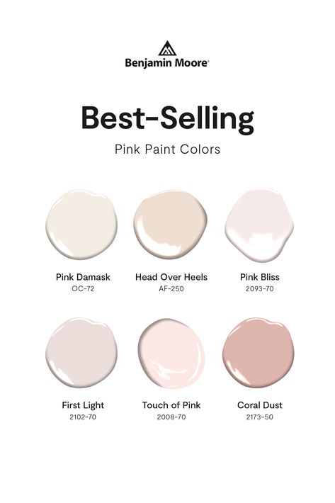 These best-selling pink paint colors can be as subtle as a neutral or as deep as a jewel tone. Paint Colors For Room Bedrooms, Cool Pink Paint Color, Neutral Paint With Pink Undertones, Bridal Pink Paint Benjamin Moore, Pink Paint Colors 2023, Pink Undertone Paint Colors, Best Neutral Pink Paint Colors, Pink Cabinet Paint Colors, Benjamin Moore Neutral Pink