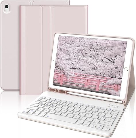 JADEMALL Keyboard Case for iPad 9.7", Detachable Bluetooth Keyboard, Slim Protective Cover with Pencil holder for iPad 6th Gen 2018/iPad 5th Gen 2017/iPad Air 2/iPad Air 1/iPad Pro 9.7 inch, Pink : Amazon.co.uk: Computers & Accessories Chocolate Keyboard, Ipad Keyboard Case, Ipad Air 3, Pink Amazon, Portfolio Case, Ipad 6, Ipad 5, Ipad 9, Keyboard Case