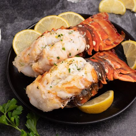 Air Fryer Lobster Tails Lobster Tail Recipe Air Fryer, Air Fryer Lobster Tails, Air Fryer Lobster, Cuisinart Air Fryer, Lobster Tail Recipe, Frozen Lobster Tails, Recipe Air Fryer, Fried Lobster, Frozen Lobster