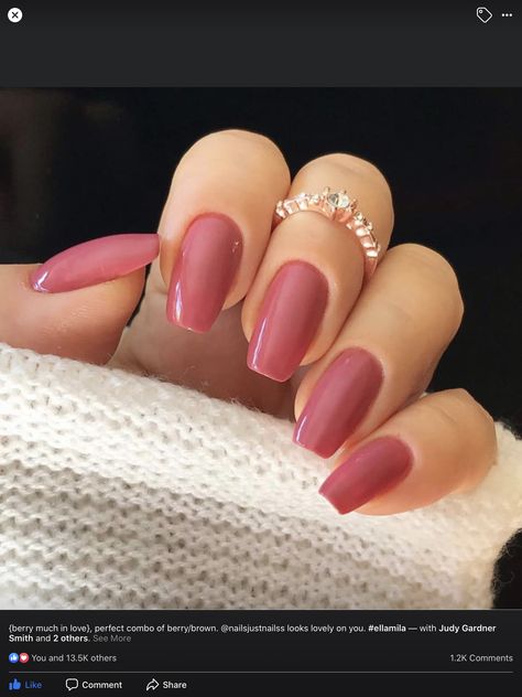 Mauve Spring Nails, Almond Nails Mauve Pink, Square Mauve Nails, Rose Colored Nails Dusty, Smokey Rose Nails, Dark Dusty Rose Nails, Deep Rose Nails, Rose Colour Nails, Darker Pink Nails