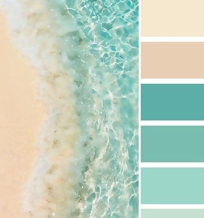 Turquoise Beige Color Palette, Cream And Teal Bathroom, Aquamarine Color Palette, Tiffany Blue Color Palette, Light Teal Paint, Florida Cottage, Coastal Color Palette, Beach Themed Bedroom, Beige Color Palette