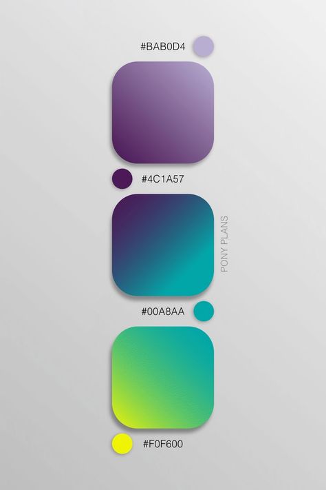 Desain Ux, Bright Color Palette, Flat Color Palette, Ui Color, Gradient Color Design, Website Color Palette, Color Design Inspiration, Web Colors, Hex Color Palette