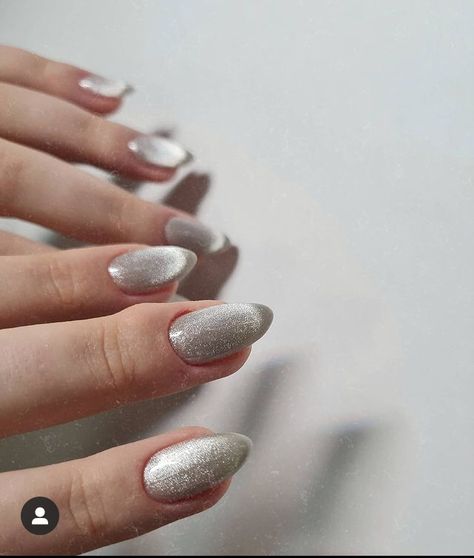 Metallic Nails Design, Prom Nails Silver, Silver Nail Designs, Multicolored Nails, Silver Nail Art, Velvet Nails, Wow Nails, Latest Nail Trends, Silver Nail