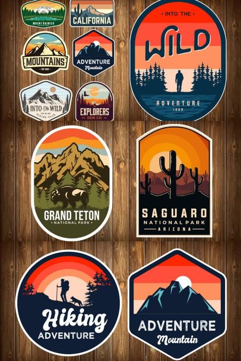 I will design best logo, patches, stickers, badges, pins Scout Badge Design, Badge Graphic Design, Badges Design Ideas, Logo Badge Design, Button Badge Design, Outdoors Logo Design, Logo Sketch Design, Adventure Poster, Cloth Badges