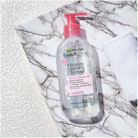 Micellar Water Garnier, Best Micellar Water, Garnier Skinactive, Garnier Micellar, Best Drugstore Makeup, Garnier Skin Active, Micellar Cleansing Water, Foaming Face Wash, Foaming Cleanser