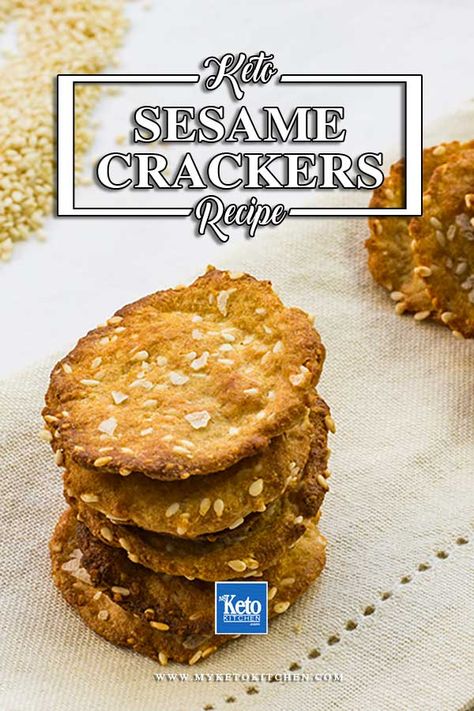 Keto Bites, Sesame Crackers, Keto Crackers Recipe, Fruit Breads, Keto Crackers, Savoury Crackers, Keto Dishes, Crackers Recipe, Clean Snacks