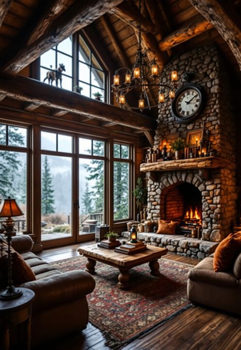 Small Cabin Interior Ideas Elegant Log Cabin Interior, Cabincore Interior Design, Cozy Rustic Cabin Interior, Fireplace In Cabin, Native American Designs Pattern Ideas, Small Cabin Interior Ideas, Mountain Cottage Interiors, Cabin House Interior, Old Cabin Interior