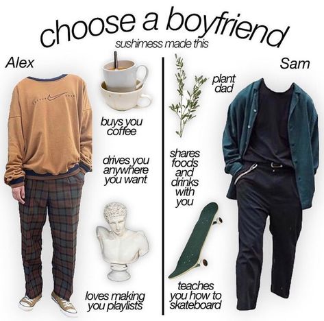 Would You Date Him Outfit Board, Would You Date Him Outfit, Pick Your Boyfriend, Boyfriend Aesthetics, Fanfic Tips, Ftm Outfits, Aesthetic Clothes Png, Nerd Outfits, Envy Clothing