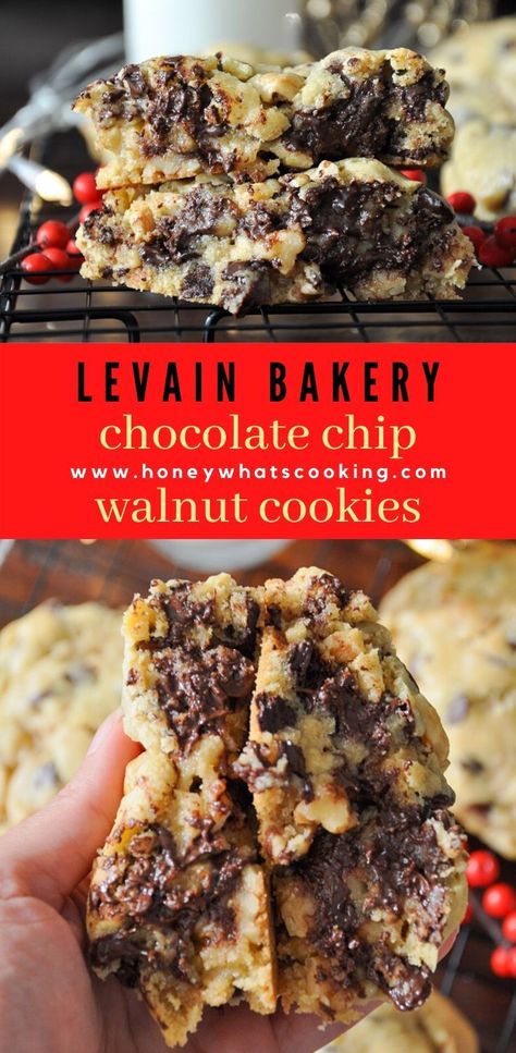 Levain Chocolate Chip Walnut Cookies, Levain Bakery Cookie Recipe, Levain Bakery Chocolate Chip Cookies, Levain Bakery Cookies, Levain Cookie Recipe, Jumbo Cookies, Levain Cookies, Bakery Chocolate Chip Cookies, Chocolate Chip Walnut Cookies