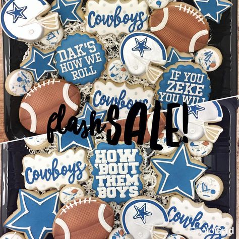 Football cookies Dallas Cowboys Cookies Decorated, Dallas Cowboys Cookies, Cowboys Cookies, Sports Cookies, Football Cookies, Football Baby Shower, Cowboy Cookies, Man Cookies, Dallas Cowboys Football