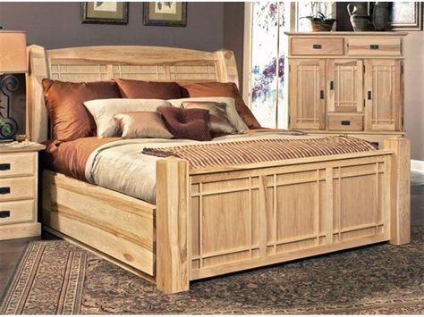 Amish Hickory Bedroom Furniture | ... Bed With Storage AHI-NT-5-07-1 - Hickory Furniture Mart - Hickory, NC Hickory Bedroom Furniture, Solid Wood Bedroom Furniture, King Sized Bedroom, Hickory Furniture, Wood Bedroom Furniture, Oak Bedroom, Upholstered Panel Bed, Bedroom Panel, Wood Bedroom