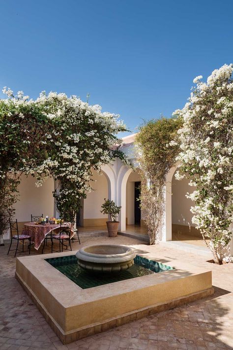 The-Gloss-Magazine-Interiors-Morocco-9 Moroccan Outdoor Patio, Ibiza Design, Morocco House, Modern Arabic Interior, Mediterranean Hotel, Moroccan Villa, Morocco Interior, Morocco Beach, Moroccan Garden