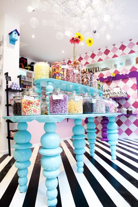 SugarSin Sweet shop, London, Covent Garden, www.sugarsin.co.uk Candy Store Design, Candy Stores, Candy Room, Hansel Gretel, Store Concept, Bakery Design, Grey Clouds, Sweet Shop, Bakery Shop