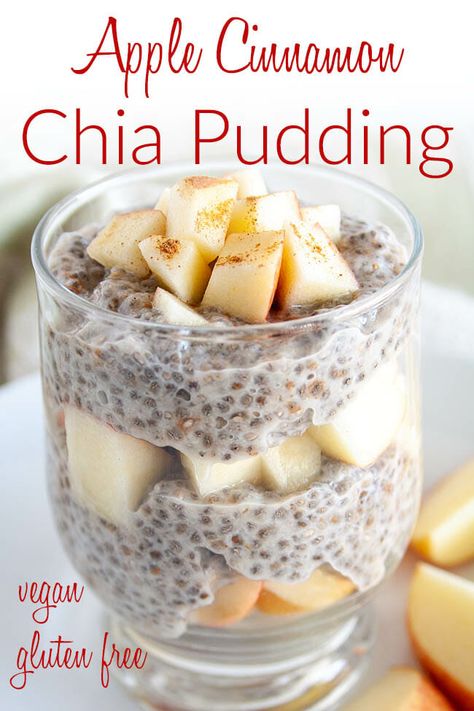 Cinnamon Chia Pudding, Meal On The Go, Chia Pudding Vegan, Chia Recipe, Chia Seed Recipes, Chia Pudding Recipes, A Healthy Breakfast, Chia Seed Pudding, Apple Cinnamon