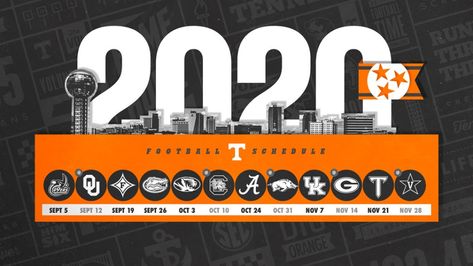 Tennessee Football Announces 2020 Schedule - University of Tennessee Athletics Univ Of Tennessee, University Of Tn, Tn Football, Tennessee Volunteers Football, Sec Championship, Southeastern Conference, Football Schedule, State Of Tennessee, Tennessee Football