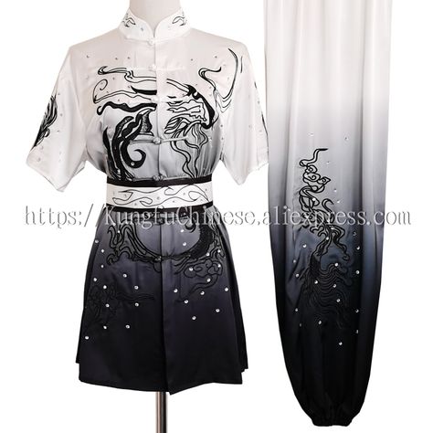 Kung Fu Clothing, Kung Fu Uniform, Martial Art Uniform, Chinese Clothes, Chinese Martial Arts, Female Girl, Chinese Clothing, Kung Fu, Gradient Color