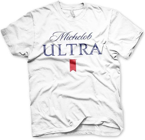 Michelob Officially Licensed Ultra Mens T-Shirt (White) Michelob Ultra, Fit Details, Men Fits, High Quality T Shirts, Shirt White, Branded T Shirts, Heather Grey, Heathers, Top Styles