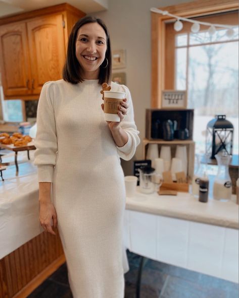 Winter Bridal Shower, bridal shower ideas, bride to be dress, bridal outfit, winter white sweater dress, bridal sweater dress Winter Bridal Outfit, Winter Bridal Shower Outfit For Bride, Winter Bridal Shower Outfit, Bride To Be Dress, Winter White Sweater, Bridal Sweater, Winter Bridal Showers, White Sweater Dress, Bridal Shower Outfit