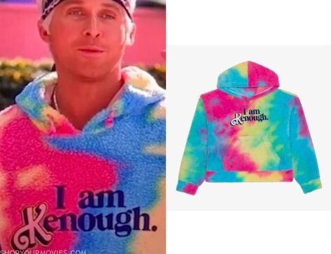 Barbie: Ken’s I Am Kenough Hoodie I Am Kenough Barbie, I’m Just Ken Song, Barbie Hoodie Pattern, I Am Kenough Barbie Sweater, Barbie Crewneck, Movies Outfit, Barbie I, Barbie Movies, Movie Costumes