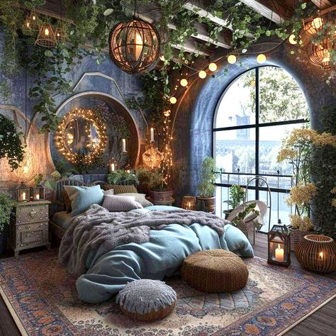 Hobbit Bedroom, Arch Bedroom, Hogwarts Bedroom, Dream Bedroom Inspiration, Fantasy Bedroom, Fantasy Rooms, Chill Room, Dream House Rooms, Cozy Room Decor