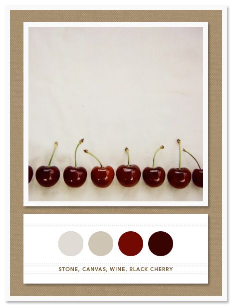 Color Card 021: Stone, Canvas, Wine, Black Cherry- I want this color palette for our bedroom Black Cherry Color, Wine Logo, Bordeaux Color, Colors Schemes, Red Colour Palette, Kitchen Colour Schemes, Bedroom Color Schemes, Colour Board, Colour Palettes