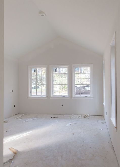 Single Beam In Vaulted Ceiling, Basement Beams, Screen Porches, Heights House, Single Hung Windows, Jenna Sue Design, Architectural Ideas, Bedroom Addition, House Kits