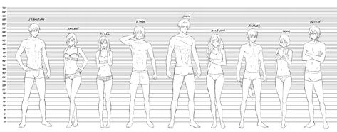 Character Height Chart Template, Height Chart Drawing, Height Chart Reference, Anatomy Resources, Height Comparison, Figure Sketches, Anatomy Practice, Drawing Help, Character Template