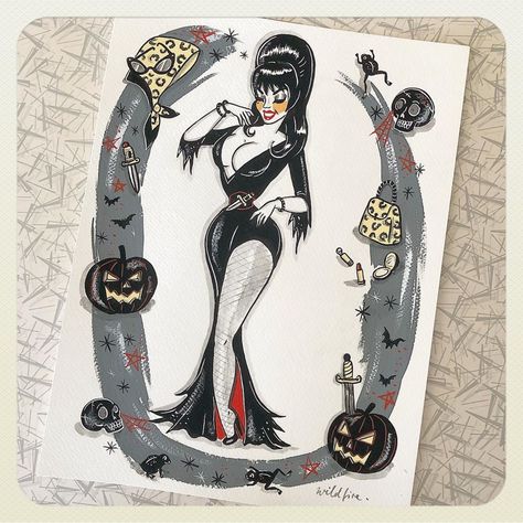 Elvira Tattoo, Cool Cartoon Art, Pinup Tattoo, Pin Up Tattoos, Tattoo Style Drawings, Art Dark, Cool Cartoons, Create Art, Tattoo Style