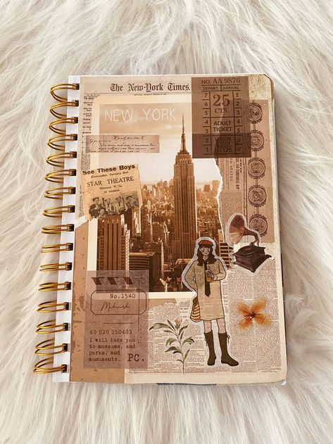 Vintage Scrapbook Cover Ideas, Vintage Scrapbook Ideas Aesthetic, Themed Scrapbook Pages, Vintage Cover Page Ideas, Retro Journal Ideas, Vintage Journal Cover Ideas, Scrapbook Inspo Aesthetic Vintage, Scrapbooking Vintage Ideas, Retro Scrapbook Ideas