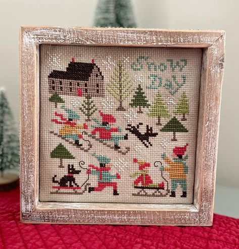 It’s snowing again! This is my first Prairie Schooler pattern—January. I used the thread color conversion by @beelori1 stitched on 14 ct… | Instagram January Cross Stitch Patterns, Prairie Schooler Cross Stitch Charts, Cricket Collection, Prairie Schooler, Cross Stitch Tutorial, Xmas Cross Stitch, Winter Cross Stitch, Stitch Tutorial, Cross Stitch Finishing