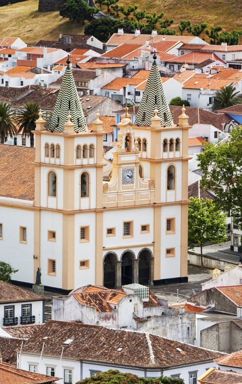 The Cathedral in Angra do Heroísmo, Terceira. Terceira Island, Angra Do Heroismo, Wine Production, Azores Portugal, The Cathedral, Portugal, Wine, House Styles, Travel