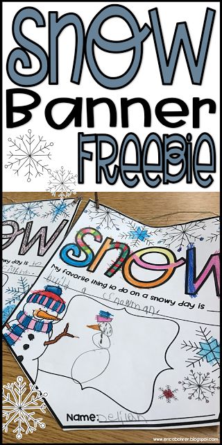 Free Snow Banner...My Favorite Thing to Do in the Snow is Classroom Door Decorations Christmas, Winter Classroom Door Decorations, Christmas Classroom Party Ideas, Holiday Bulletin Board Ideas, Christmas Classroom Party, Snow Banner, Winter Classroom Door, Door Decorations Christmas, Christmas Math Centers