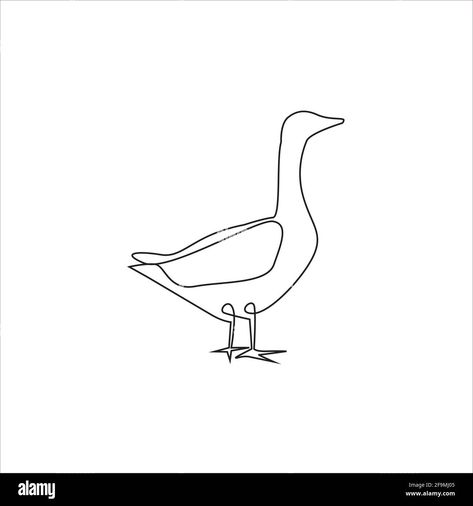 Goose Fine Line Tattoo, Minimalist Goose Tattoo, Goose Line Art, Goose Line Tattoo, Snow Goose Tattoo, Goose Line Drawing, Goose Outline Tattoo, Goose Tattoo Simple, Goose Drawing Simple